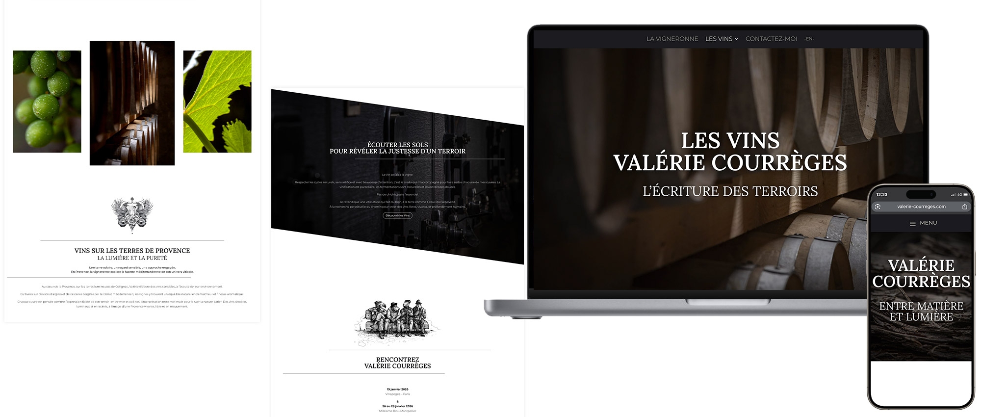 Creation site internet vigneronne valerie courreges